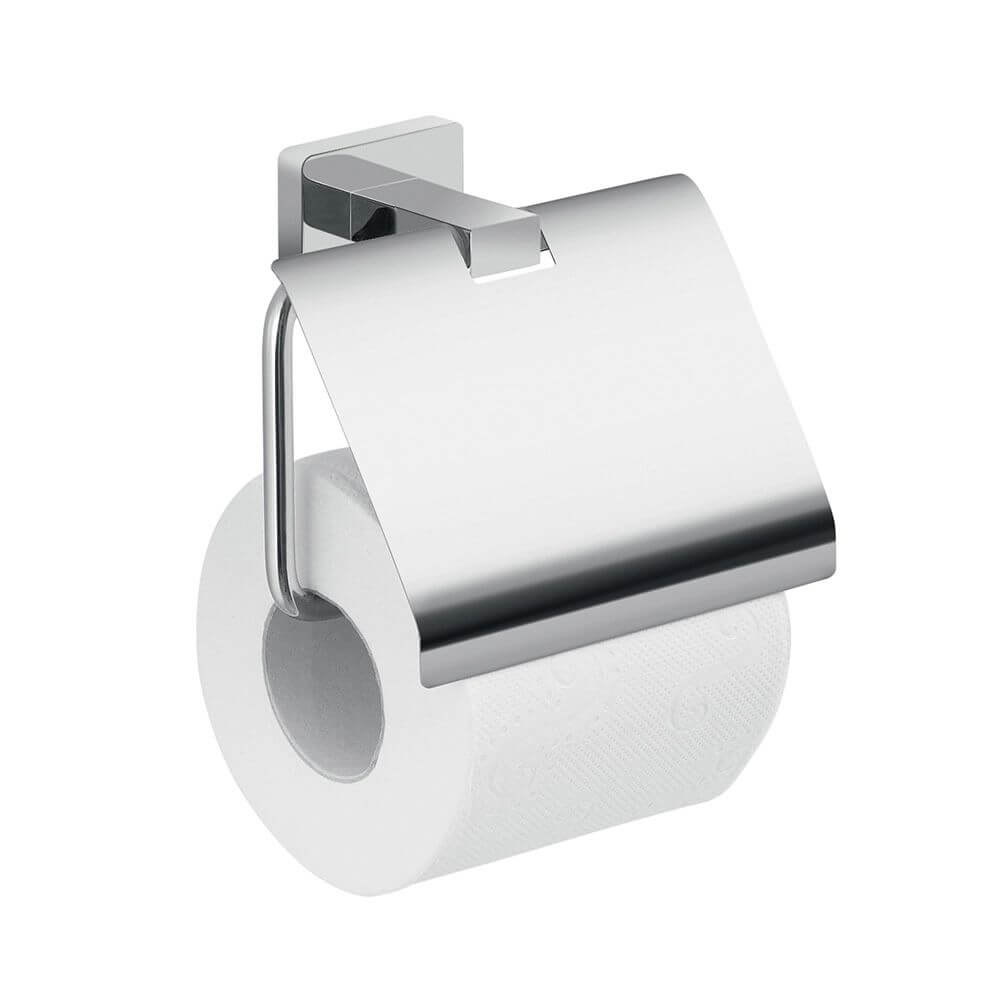 Atena Toilet Roll Holder with Flap – Chrome | Bathroom Mirrors